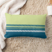 Classic Teal and Lime with Stripes  ランバークッション (ブランケット)
