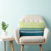Classic Teal and Lime with Stripes  ランバークッション (椅子)