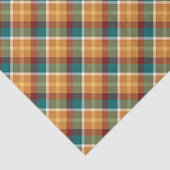 Classic Teal Blue Green Orange Tartan Pattern 薄葉紙 (詳細)