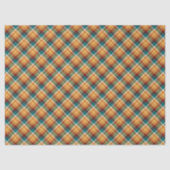 Classic Teal Blue Green Orange Tartan Pattern 薄葉紙 (正面)
