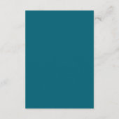 Classic Teal Blue Minimalist Wedding QR Code 出欠カード (裏面)