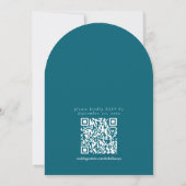Classic Teal Blue Monogram Minimalist Wedding 招待状 (裏面)