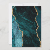 Classic Teal Gold Agate Burnt Orange Wedding 招待状 (裏面)