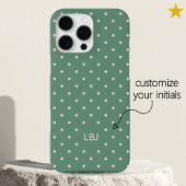 Classic Teal Pink Custom Monogram Polka Dot  Case-Mate iPhoneケース