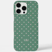 Classic Teal Pink Custom Monogram Polka Dot  Case-Mate iPhoneケース (裏面)