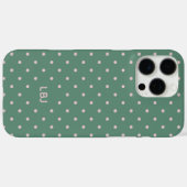 Classic Teal Pink Custom Monogram Polka Dot  Case-Mate iPhoneケース (裏面 (横))