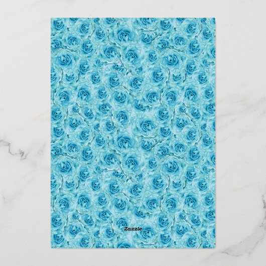 Classic Teal Roses 18th Birthday Debut Silver 箔招待状 (裏面)