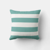 Classic Teal & White Striped Throw Pillow クッション (裏面)