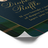 Classic Teddy Bear Dark Green Plaid Cards & Gifts ポスター (角)