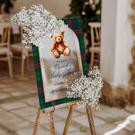 Classic Teddy Bear Preppy Baby Shower Welcome アクリルサイン