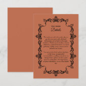 Classic Terracotta Clay Ornately Framed Wedding エンクロージャーカード (正面/裏面)