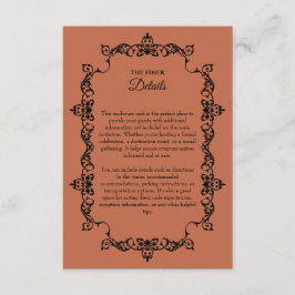 Classic Terracotta Clay Ornately Framed Wedding エンクロージャーカード