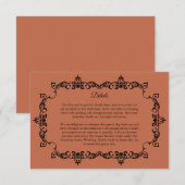 Classic Terracotta Clay Ornately Framed Wedding エンクロージャーカード (正面/裏面)