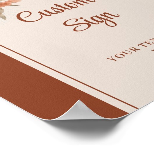 Classic Terracotta Pampas Sage Boho Arch Wedding   ポスター (角)