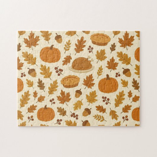 Classic Thanksgiving patterned  ジグソーパズル (横)
