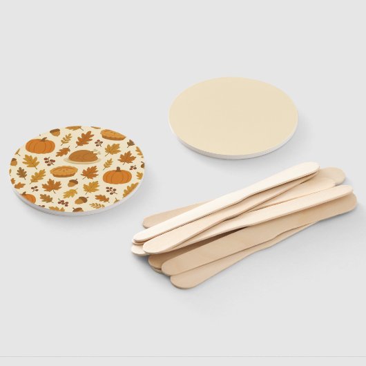 Classic Thanksgiving patterned  ハンドファン (組立なし)