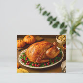 Classic Thanksgiving Turkey Dinner Postcard シーズンポストカード (スタンド正面)
