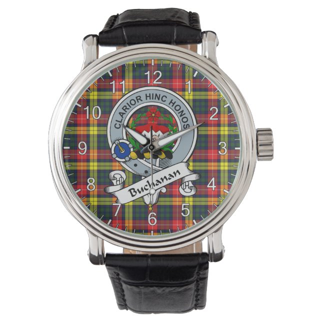 Classic Timeless Clan Buchanan Modern Badge Tartan 腕時計 (正面)