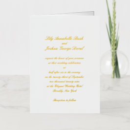 Classic Timeless Wedding Foil Invitation 箔グリーティングカード