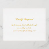 Classic Timeless Wedding Foil RSVP Card 箔招待状ポストカード (正面)