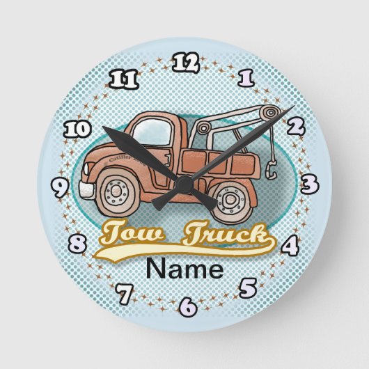 Classic Tow Truck Clock ラウンド壁時計 (正面)