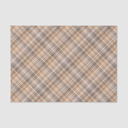 Classic Traditional Beige Tan Taupe Brown Gingham  薄葉紙 (正面)
