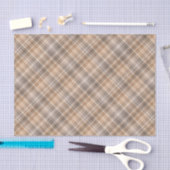 Classic Traditional Beige Tan Taupe Brown Gingham  薄葉紙 (クラフト)