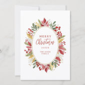 Classic Traditional Christmas Botanical Oval Frame シーズンカード (正面)