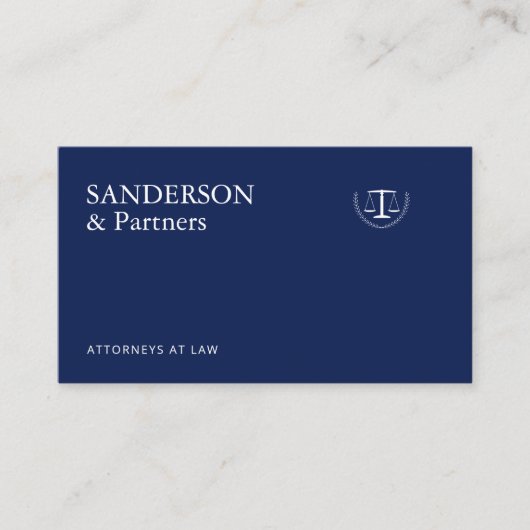 Classic traditional navy blue law firm attorney  名刺 (正面)