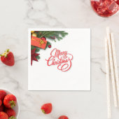 Classic Traditional Red & Green Elegant スタンダードカクテルナプキン (インサイチュ)