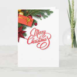 Classic Traditional Red & Green- Elegant Christmas シーズンカード