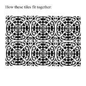 Classic Traditional Stylish Abstract Black & White タイル