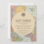 Classic Travel Worl Baby Shower Invitation 招待状 (正面)