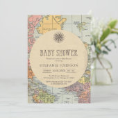 Classic Travel Worl Baby Shower Invitation 招待状 (スタンド正面)