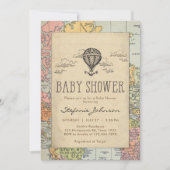 Classic Travel Worl Baby Shower Invitation 招待状 (正面)