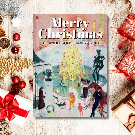 Classic Trendy Art Merry Christmas Stettheimer シーズンカード