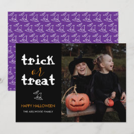 Classic Trick or Treat Halloween Family Photo シーズンカード