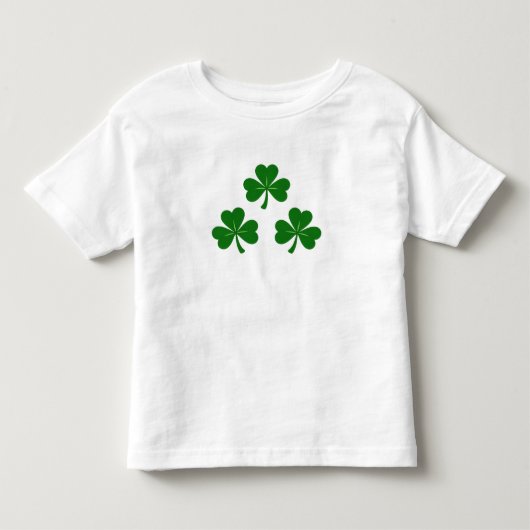 Classic Trio of Lucky Green Shamrocks St. Patrick’ トドラーTシャツ (正面)