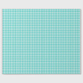 Classic Turquoise and White Houndstooth Pattern  ラッピングペーパー (フラット)