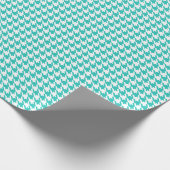 Classic Turquoise and White Houndstooth Pattern  ラッピングペーパー (角)