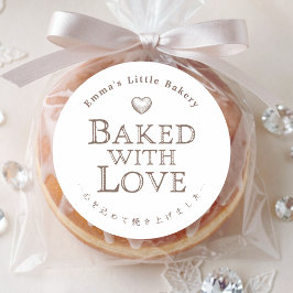 Classic Typography Baked with Love ラウンドシール