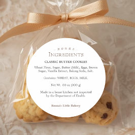 Classic Typography Bakery Ingredient Product ラウンドシール