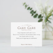 Classic Typography Cake Care Instructions サンキューカード (スタンド正面)