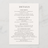 Classic Typography Wedding Information Card エンクロージャーカード (正面)