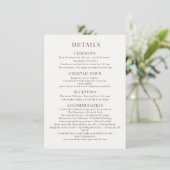 Classic Typography Wedding Information Card エンクロージャーカード (スタンド正面)