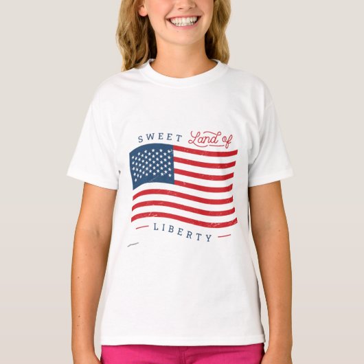 Classic USA Flag Kids Shirt Tシャツ (正面)