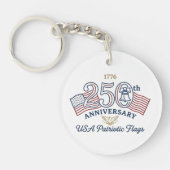 Classic USA Patriotic Flags & Liberty Bell Vintage キーホルダー (正面)