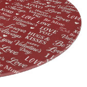 Classic, Valentine's Day phrases in pattern カッティングボード (角)