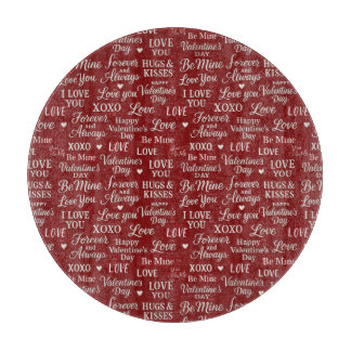 Classic, Valentine's Day phrases in pattern カッティングボード