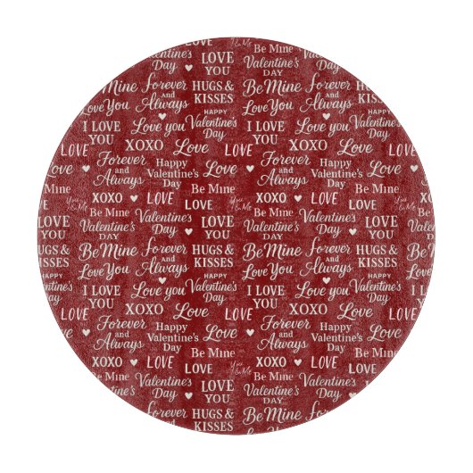 Classic, Valentine's Day phrases in pattern カッティングボード (正面)